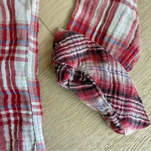 Rails Kendra gauze cotton double plaid long sleeve button-up shirt, size Medium - Picture 9 of 12